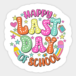 Happy Last Day Of School Dalmatian Dots Testing Day Teacher Sticker